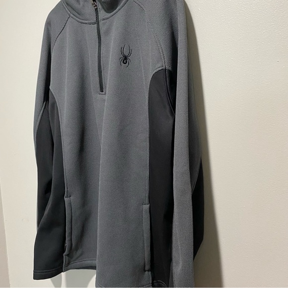 Spyder Men’s Charcoal and Black Quarter-Zip Pullover Size XL - Picture 6 of 13